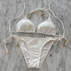 OndadeMar White Bikini Set. Top M, Bottom S